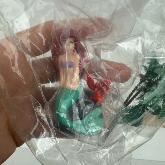 Sealed Vtg 1990s Little Mermaid w Sebastian Applause Cake Topper w 2 Palm Trees - Picture 9 of 10